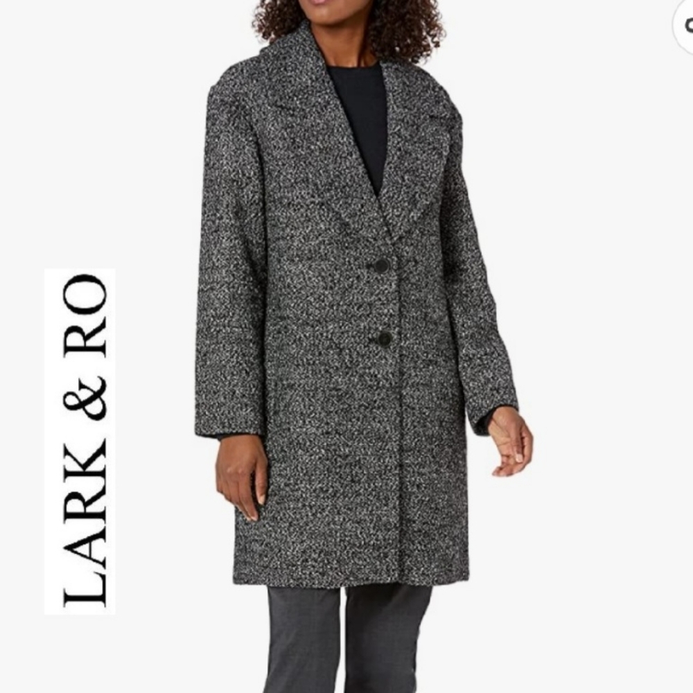 Lark & Ro Single Breasted Shawl Collar Coat